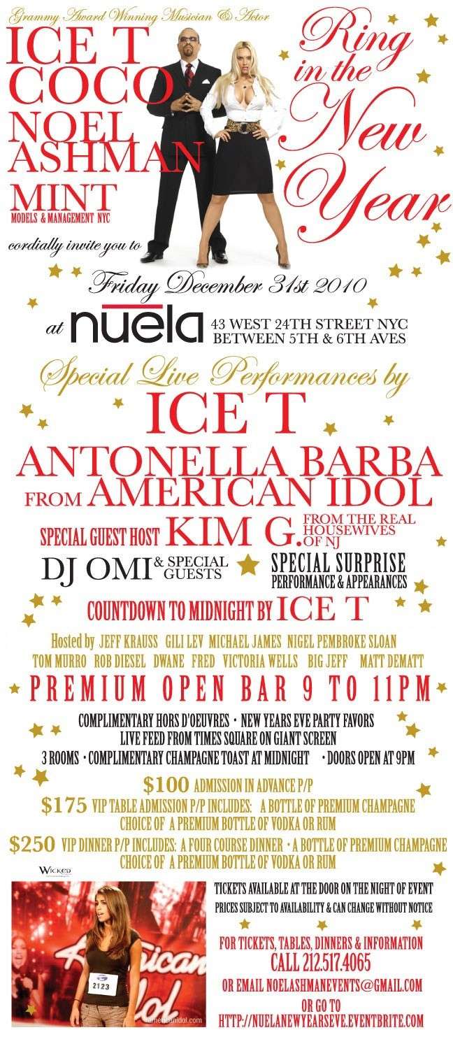 ICE T, COCO & Noel Ashman present New Years Eve at NUELA Starsi10