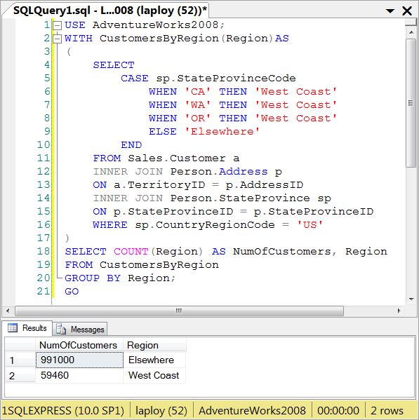 หนังสือ DATABASE 2008 บทที่ 10 ตัวอย่างที่ SQLQuery8.sql Captur12