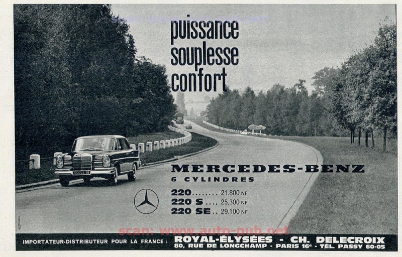 Les Mercedes 230 S / 220 SE Grosse Heckflosse  (W111) 1961-1965   Merc1621