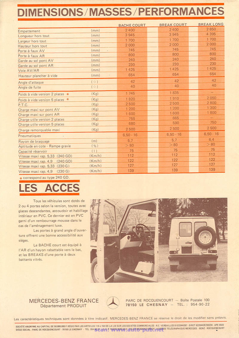 Mercedes-Benz "G"  Premier catalogue (1979) Merc1692