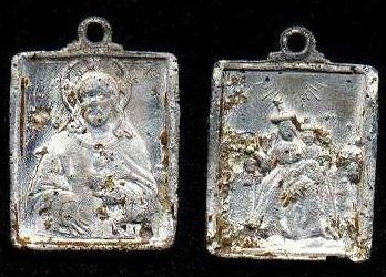Médaille aluminium début XXème - Christ et Vierge à l'Enfant 956_re10