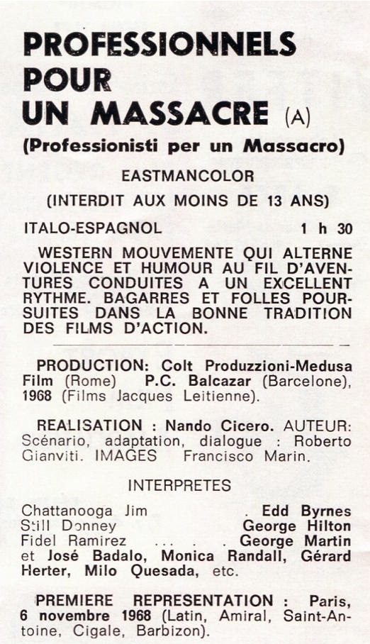 Professionnels pour un massacre - Professionisti per un Massacro - 1967 - Nando Cicero - Page 2 119