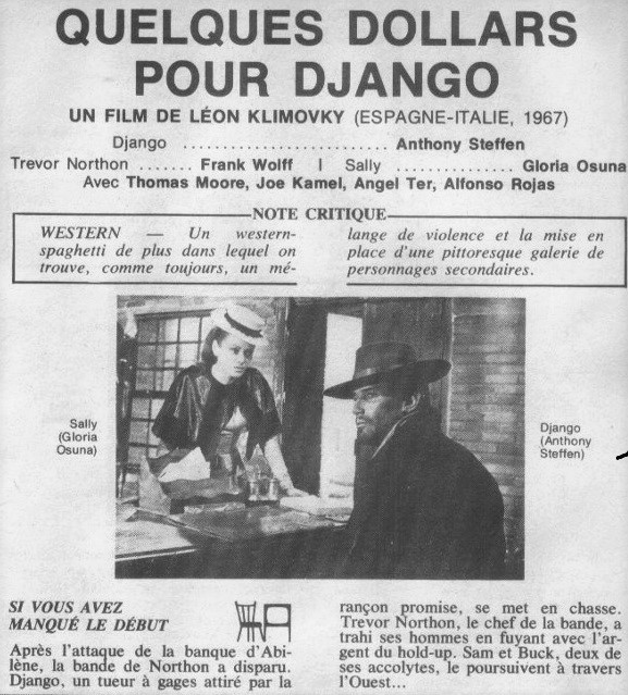 Quelques Dollars pour Django - Pochi dollari per Django  - 1966 - Leon Klimosky - Page 2 Quelqu10