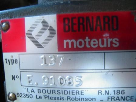 moteur Bernard type 137 W13712