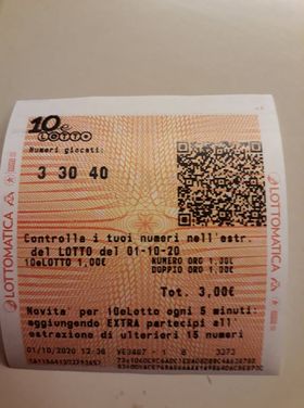 Lotto - Stefanlotto - 10&lotto dal 1 ottobre - chiusa con vincita  310