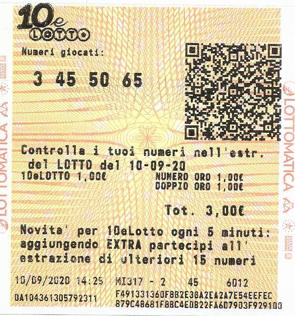 Lotto - Stefanlotto - 10&lotto dal  10 settembre - Chiusa con vincita Adrian10
