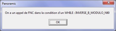 WHILE au sein d'une FNC déclenche une série de messages ... 168
