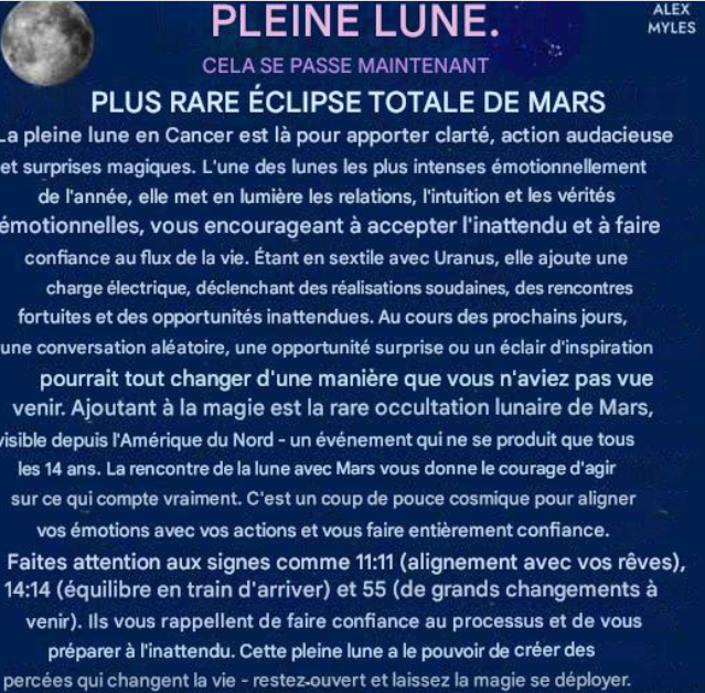 Pleine lune 13 Janvier 2025