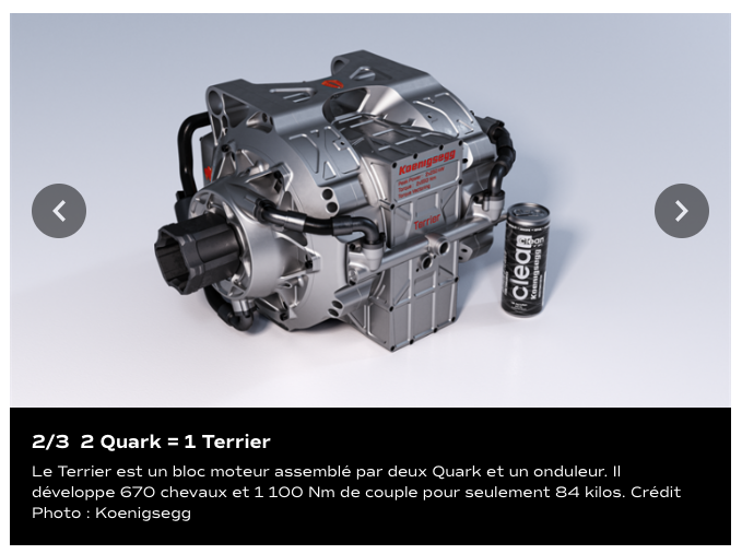 Quark EV Koenigsegg voila un moteur que l'on devrait avoir sur nos 2 roues (euh voir la batterie qui va avec LOL) Captu113