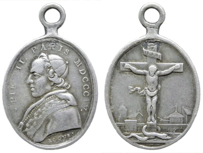 Medallas de Pio VII , León XII y Pio VIII / Crucifijo con ciudad al fondo. XIX (I mitad) Kibira10