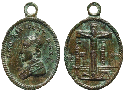 Medallas de Pio VII , León XII y Pio VIII / Crucifijo con ciudad al fondo. XIX (I mitad) Leon_x10
