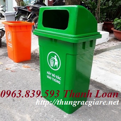 Thùng rác công viên - thùng rác nhựa 95L đựng rác môi trường công cộng rẻ Thung-36