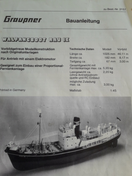Walfangboot Rau IX, Graupner 1:45 20210663