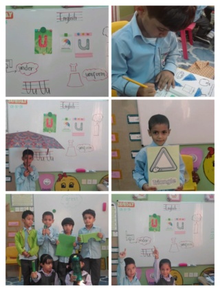 Recognizing and Writing Letter Uu, Recognizing the Green Colour and a Triangle Shape Img_ee18