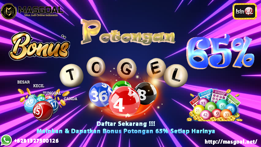 MASGOAL || BONUS POTONGAN TOGEL 65% || DEPOSIT VIA OVO,GOPAY,DANA Bonus_12