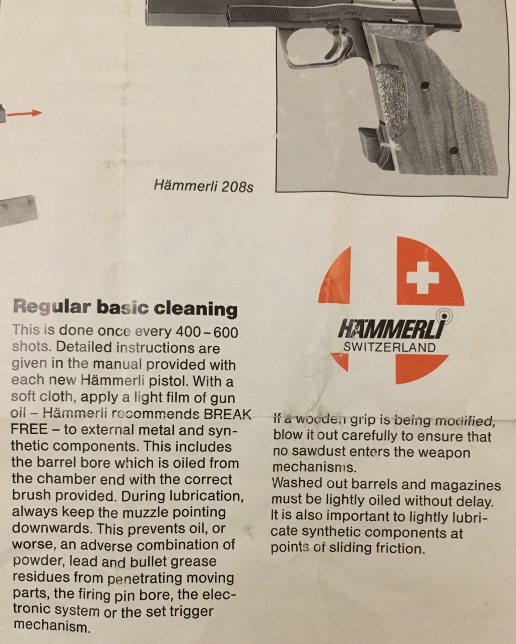 Cleaning a Hammerli 208 and variants Img_6710