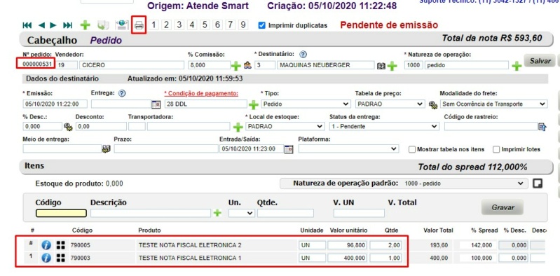 AtendeSmart: MÓDULO DE CONFERÊCIA - PEDIDO Confer10