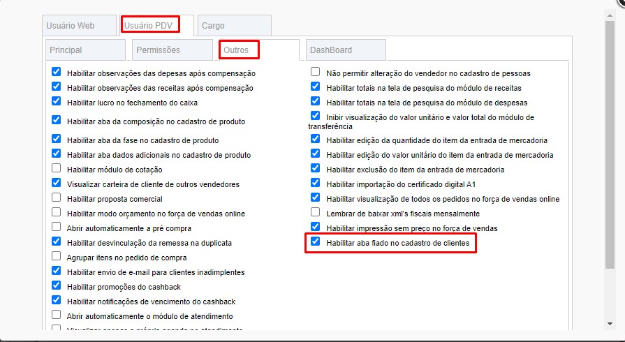 ATENDE SMART - RASCUNHO - 1º Item - Parâmetro para controlar acesso a aba FIADO no Cadastro de Clientes Fiado10