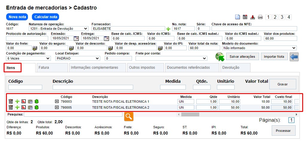 ATENDE SMART - Atualização 10/05/2021 - 9º Item – Implementação da aba "Devolução" para registrar as devoluções de clientes Scree154