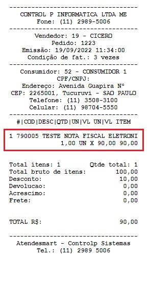 ATENDE SMART - Atualização 15/09/2022 - 4º Item - Implementado parâmetro para imprimir no layout PEDIDO 4 o valor já descontado Scree391