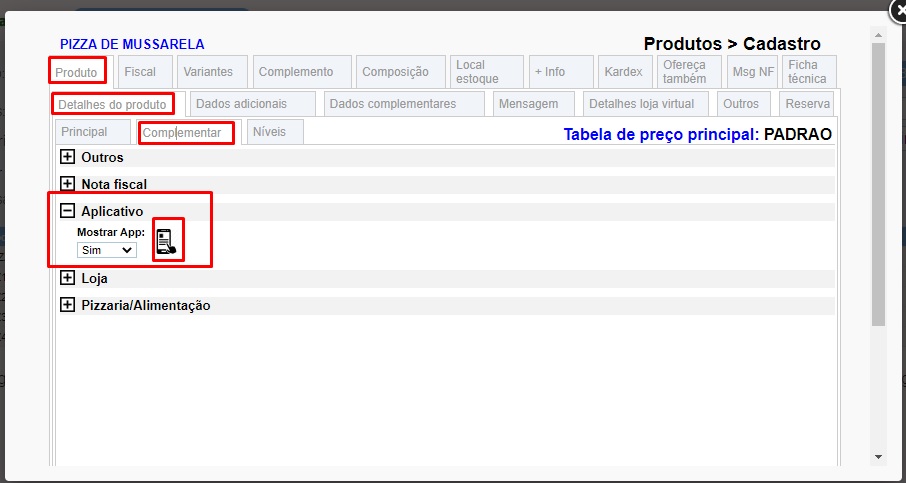 ATENDE SMART - Atualização 15/09/2022 - 7º Item - Implementado controle de horário em que os produtos aparecem no APP de Cardápio Scree398