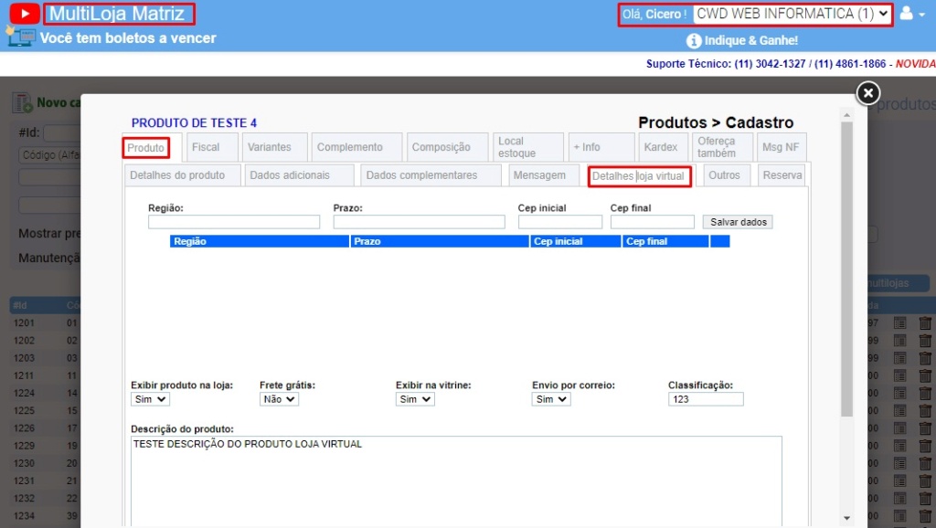 ATENDE SMART - Atualização 17/04/2023 - 4º Item - Aba "Detalhes Loja Virtual" passa a ser atualizado no banco da filial de Multi-Loja Scree430