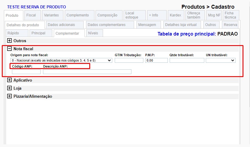  ATENDE SMART - Atualização 19/04/2023 - 15º Item - Novidades sobre código ANP no Cadastro de Produtos Scree460