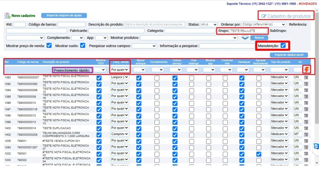 ATENDE SMART - Atualização 17/04/2023 - 17º Implementação de ferramenta para Manutenção de Cadastro de Produtos Scree464