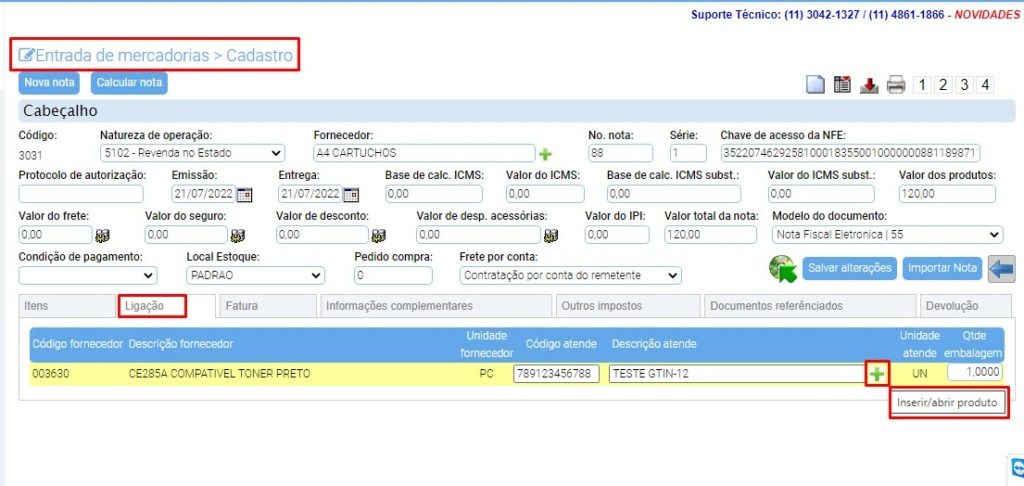 ATENDE SMART - Atualização 17/04/2023 - 1º Item - Ajuste no botão " + " na aba "Ligação" Scree466