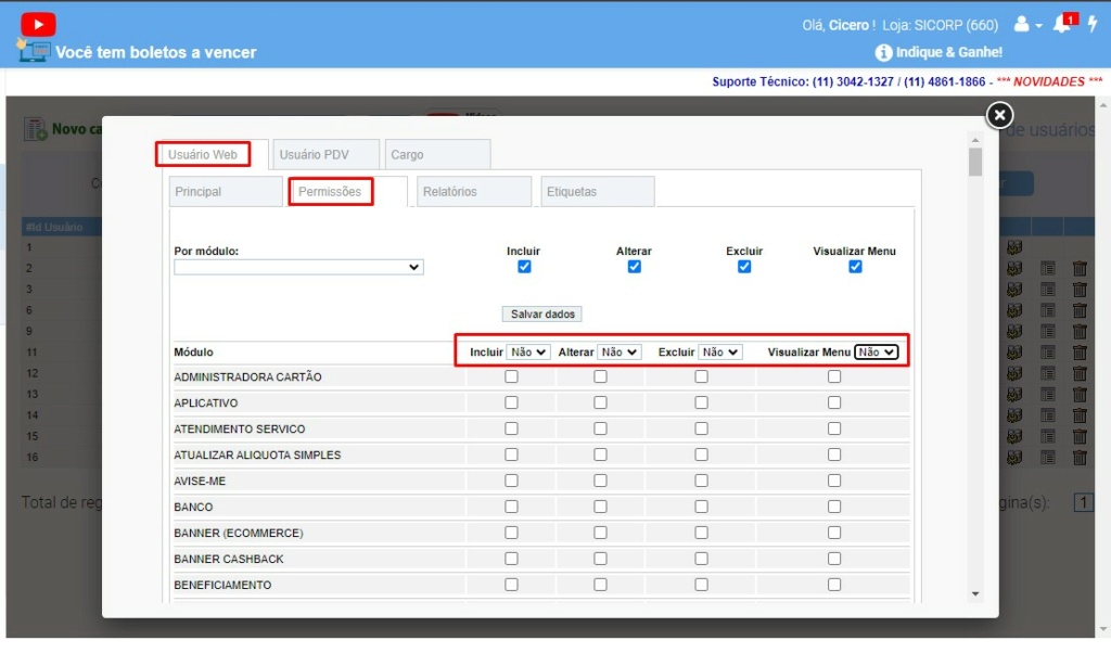 scree488 ATENDESMART: Cadastro de usuário para o cliente do cliente possa fazer Pedidos/Orçamentos para o nosso cliente