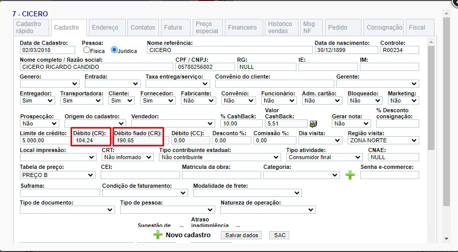 ATENDE SMART - Atualização 27/02/2024 - 1º Item - Novo campos para demostrar valor do FIADO Scree510