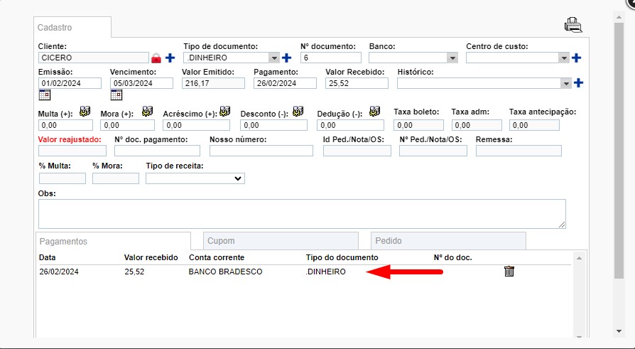 ATENDE SMART - Atualização 27/02/2024 - 2º Item - Mudança na regra de compensação de receitas de FIADOS Scree511