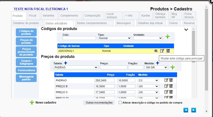 ATENDE SMART - Atualização 27/02/2024 - 17º Item - Implementada função que troca um Código de Barras Adicional pelo Código de Barras Principal. Scree557