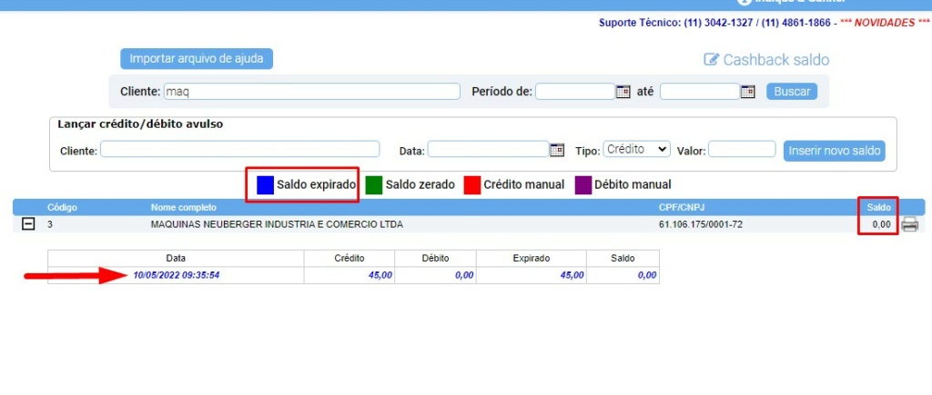 ATENDE SMART - Atualização 27/02/2024 - 24º Item - Melhorias no módulo Creditos de Devolução e CashBack - Saldo Scree583