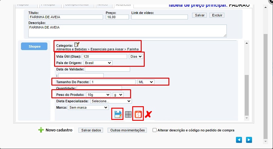 scree618 ATENDESMART: Orientação para cadastro de variação c/ Fracionamento