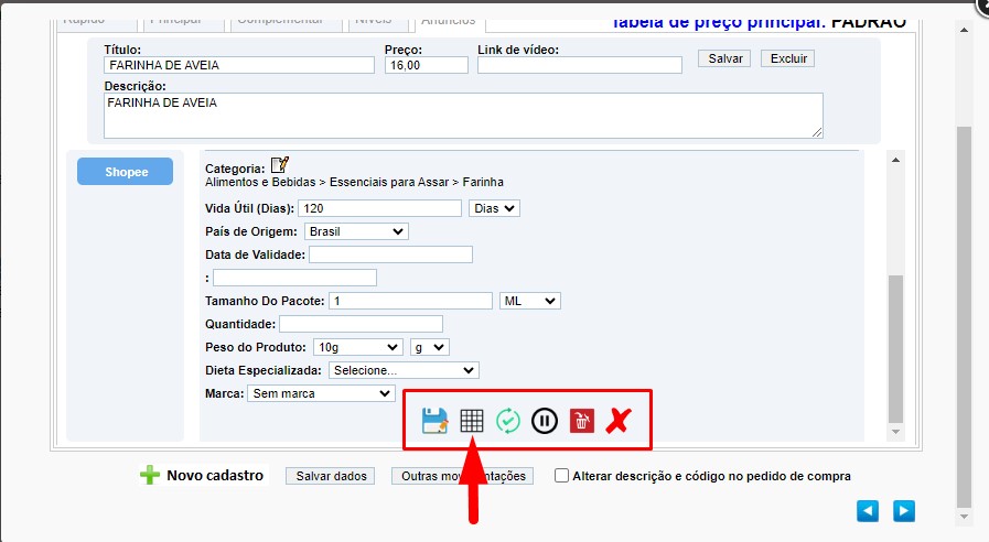 scree621 ATENDESMART: Orientação para cadastro de variação c/ Fracionamento