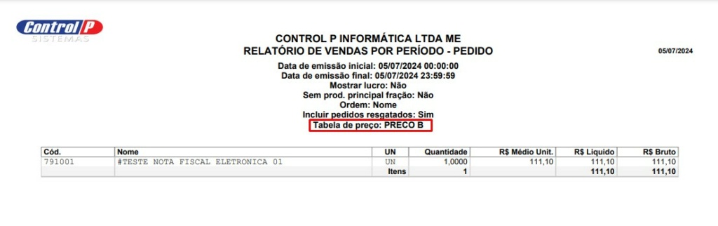 ATENDE SMART - RASCUNHO - 5º Item - Implementado novo filtro no relatõrio de Vendas por Período, "TABELA DE PREÇO" Scree652