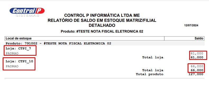 ATENDE SMART - RASCUNHO 14º Item - Novo relatório de estoque que consolida o saldo de estoque da matriz e suas filiais Scree677