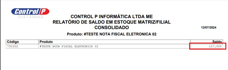 ATENDE SMART - RASCUNHO 14º Item - Novo relatório de estoque que consolida o saldo de estoque da matriz e suas filiais Scree678