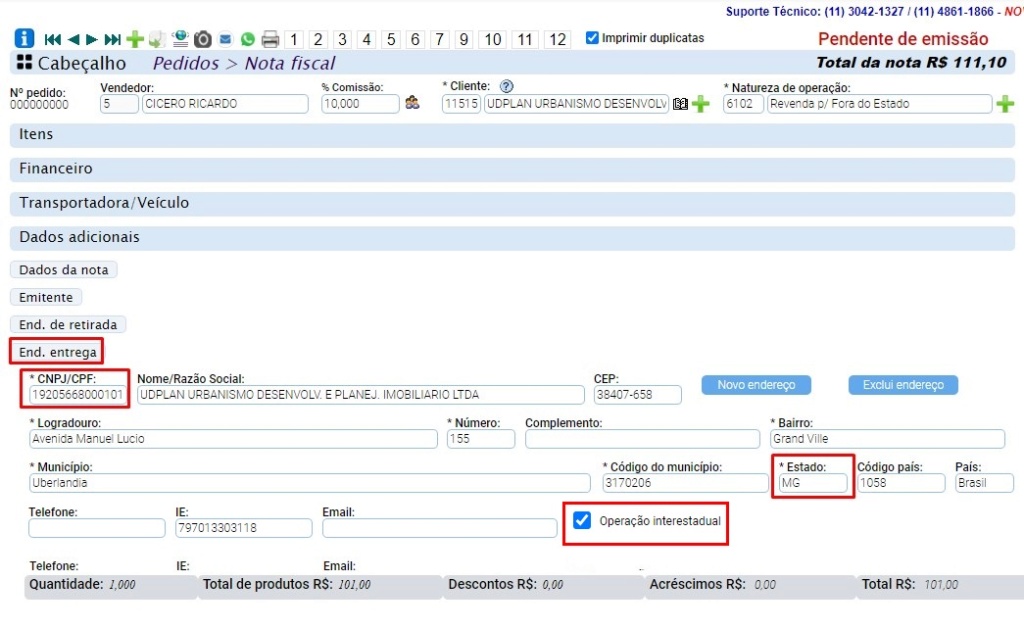 ATENDE SMART - RASCUNHO 16º Item - Incluido na emissão de NF-e um novo tipo de Nota Fiscal, um caso específico Scree688