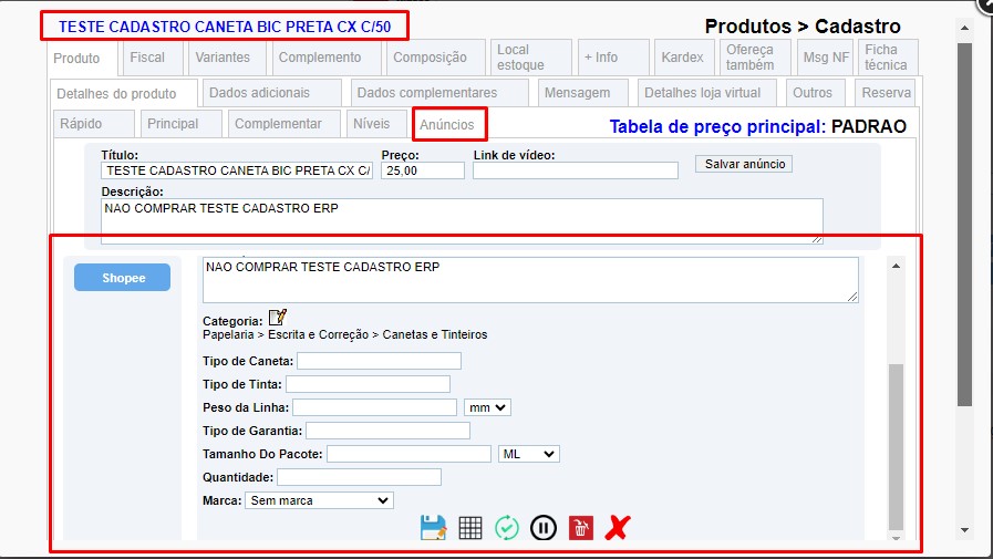 scree758 ATENDESMART: Como usar anuncio da SHOPEE para cadastrar um produto no ATENDESMART