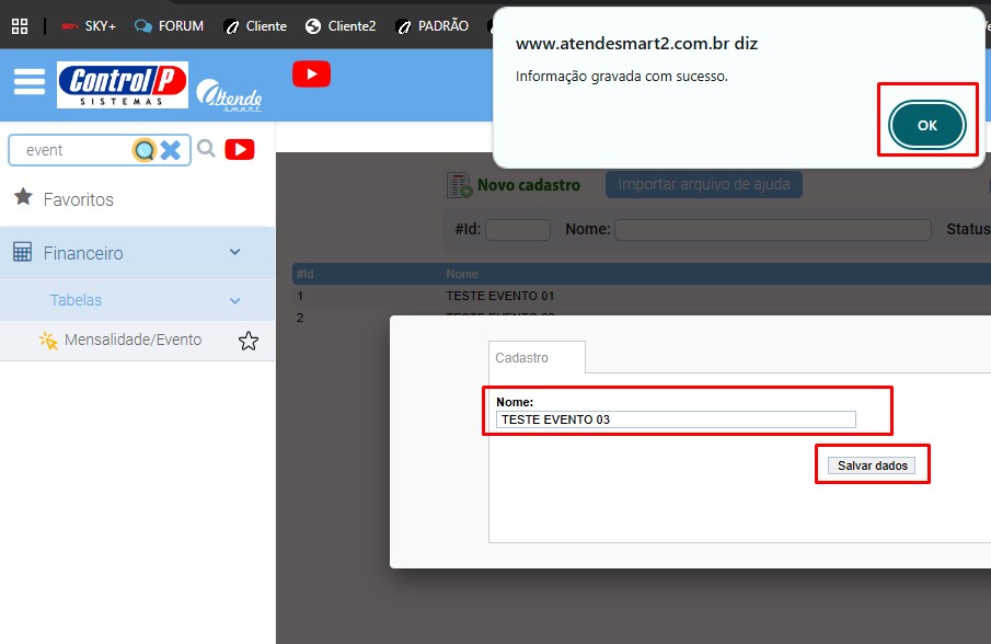 RASCUNHO: Cadastro de Mensalidade / Evento Scree900