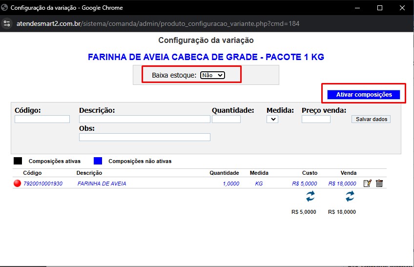 RASCUNHO: Implementação de Composição para Variações Scree907