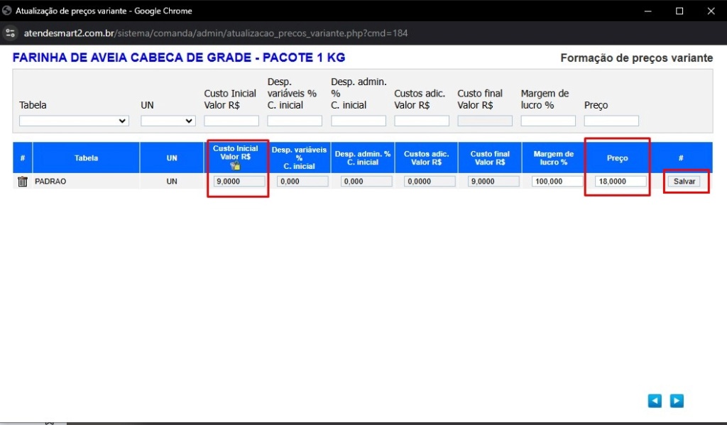 RASCUNHO: Implementação de Composição para Variações Scree909
