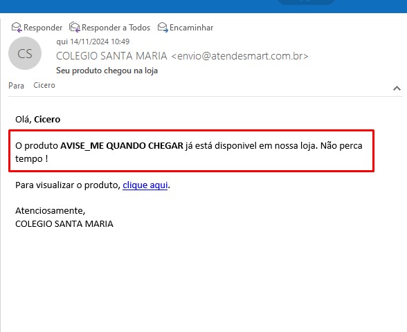 E-COMMERCE - Avise-me Quando Chegar Scree918