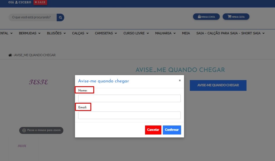 E-COMMERCE - Avise-me Quando Chegar Scree920