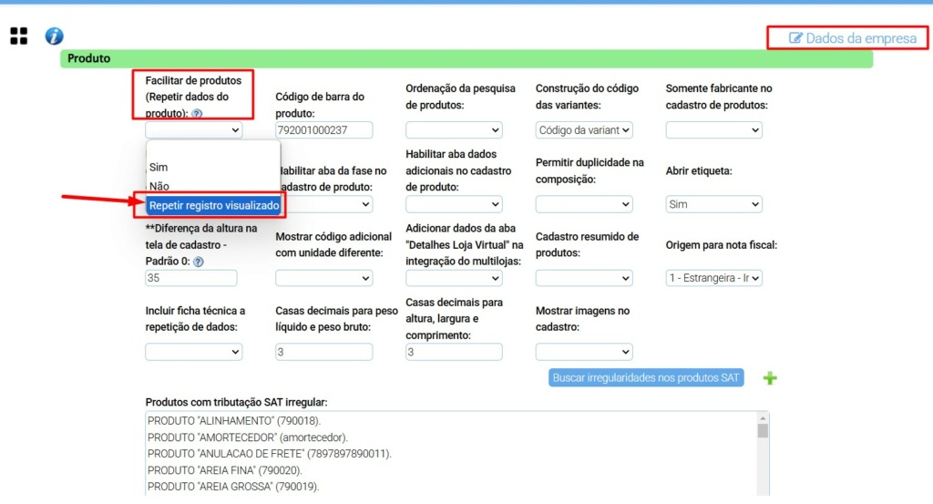 scree961 AtendeSmart: Repetição de informação de um produto ao cadastrar um novo produto