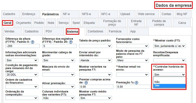 AtendeSmart: CADASTRO \ PESSOAS \ USUÁRIOS - Configuração de "Dias" e "Horários" de acesso ao ATENDE. Screen10
