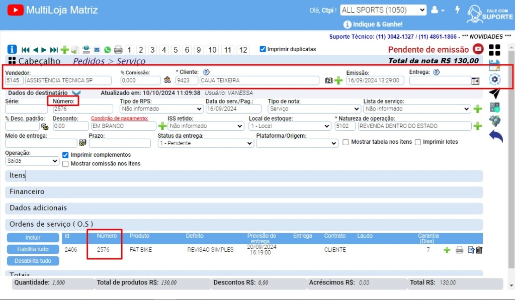 RASCUNHO: Implementado um novo parâmetro na aba "TIPO SERVIÇO" - "Unificar número:" Sem_tz36