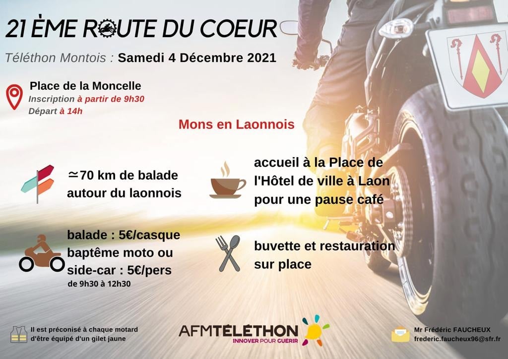 TELETHON Moto le 4 décembre 2021 à Mons-en-Laonnois (02000) Teleth10